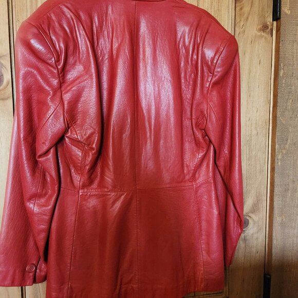 Andrew Marc Leather Double-Breasted Blazer/Jacket - Picture 3 of 4